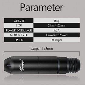 Rayyl Tattoo Pen Kit - Kit de tatouage Pen Machine Mini Tattoo Power Supply 20pcs Aiguilles de tatouage Cartouche Tattoo Grip