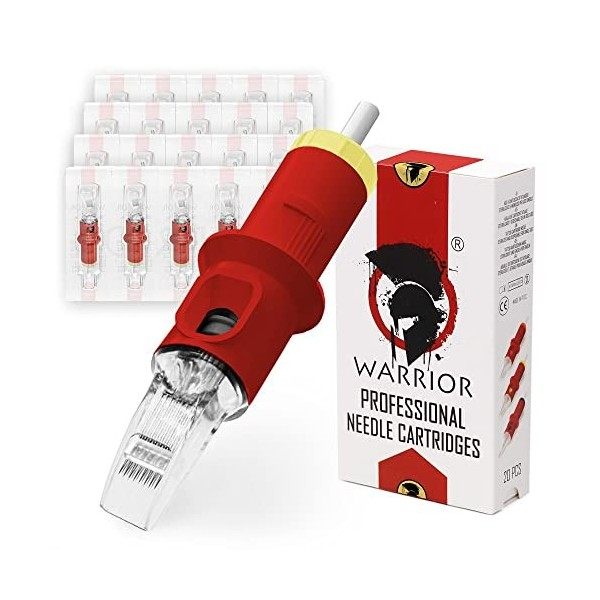 WARRIOR RED Cartouches et daiguilles de Tatouage Big Magnum M1 Tattoo Needle Cartridge Stérilisée Professionnelle 20 pièces 