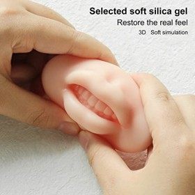 Lèvres de Pratique de Tatouage,Lèvres en silicone 3 pièces,Lèvres 3D Fausses Tatouages,avec des dents pour le Maquillage Semi