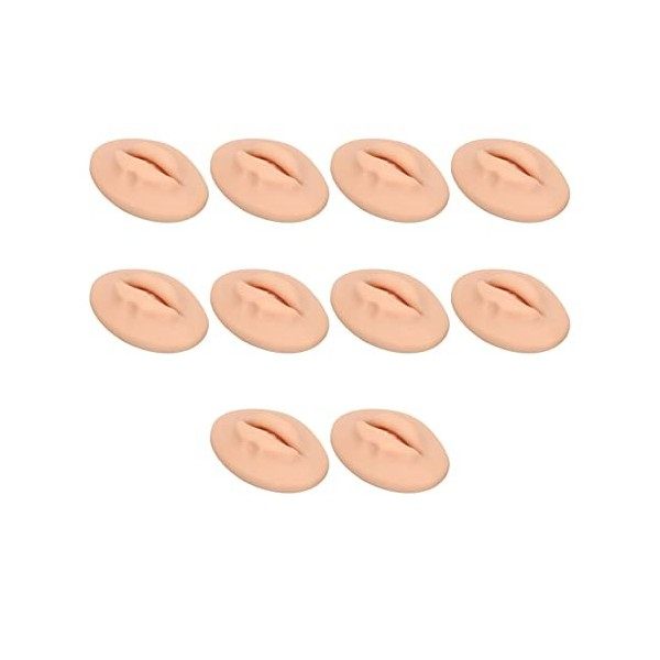 Lèvres de Pratique de Tatouage, 10 Pièces Lèvres de Pratique de Tatouage Bouche Ouverte Silicone 3D Fausses Lèvres pour Forma