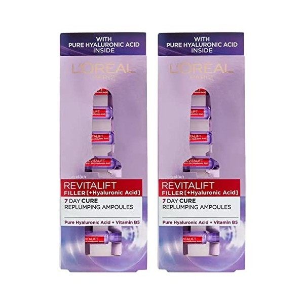 LOréal Revitalift Lot de 2 paquets de 7 ampoules 7 jours Crème Jour et Nuit