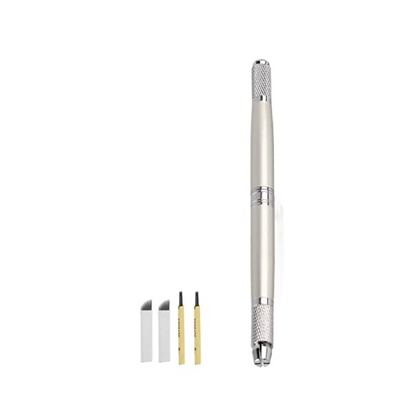 Boaby Microblading Pen Double-End Manual Permanent Microblading Sourcil Tattoo Pen + 2pcs 14Pins + 2pcs Aiguilles rondes