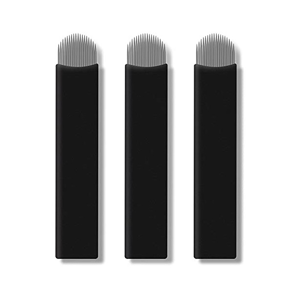 50 pièces Noir Aiguille Microblading nano 0.18mm sourcils aiguilles de tatouage pour Stylo Microblading 18U 