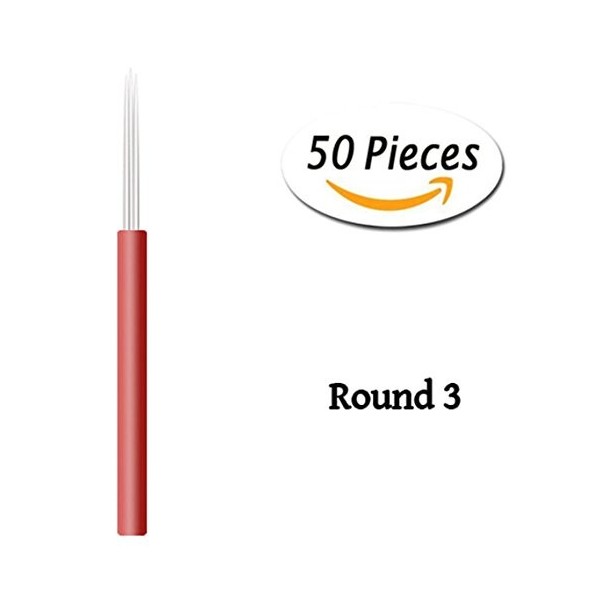 Xiaoyu rond microblading aiguilles, aiguille manuelle fog needle eyebrow tatouage stylo pour le maquillage permanent, 50PCS, 