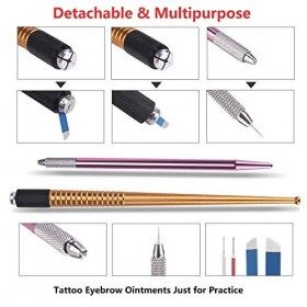 MYSWEETY Fausse Peau Synthétique Tatouage Kit Microblading Sourcil Kit Kit Doutils De Pratique de Tatouage, Tatouage Sourcil