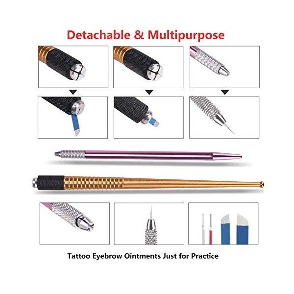 MYSWEETY Fausse Peau Synthétique Tatouage Kit Microblading Sourcil Kit Kit Doutils De Pratique de Tatouage, Tatouage Sourcil