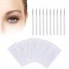 50pcs Microblading Needles, Maquillage Sourcils Shader Aiguille de Tatouage Lame Accessoires Lames Darc de Broderie Jetables