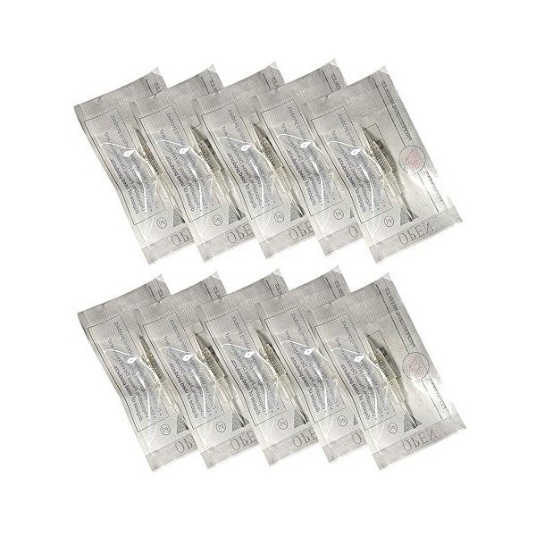 Pinkiou 10 Pcs Lames De Microblading Aiguilles En Acier Inoxydable Pour Machine De Tatouage 3R 