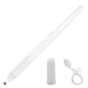 10 pièces Blanc Microblading Stylo Jetable avec Lame U24 Nano 0.15mm livré avec Anneau pour Coups Cheveux U24-0.15mm 