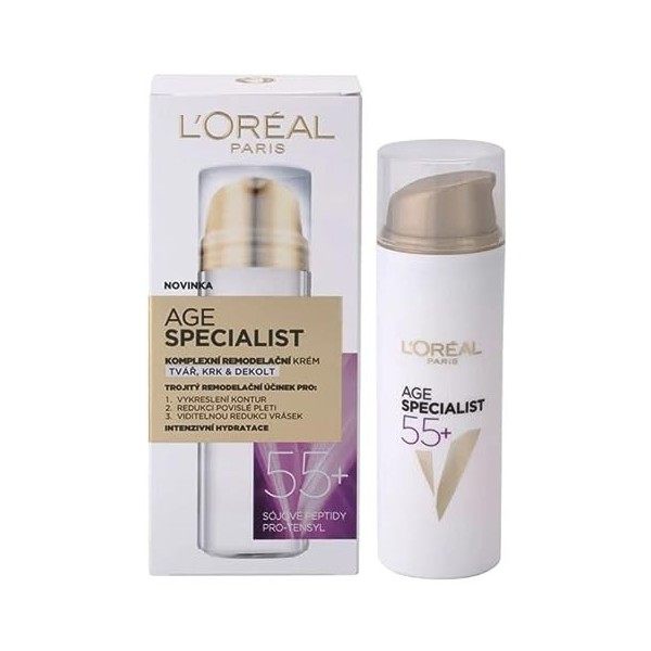 LOréal Paris - Crème de Jour Anti-Âge Fortifiante - Soin de Jour Redensifiant Anti-Rides Triple Action - Enrichi en Calcium ...