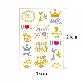 Csirnto Tatouage Mariage 7 Feuilles Team Bride Tatouages Autocollants de Tatouage en Métal Tatouage EVJF Tatouages Temporaire