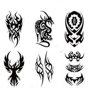 FRANCE HAIR BEAUTE Tatouages EPHEMERE Hommes Femmes Enfants Tribal Maori MARQUISIEN Noir TEMPORAIRE Lot DE 6 Planches + 1 Pla