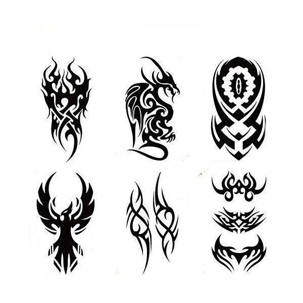 FRANCE HAIR BEAUTE Tatouages EPHEMERE Hommes Femmes Enfants Tribal Maori MARQUISIEN Noir TEMPORAIRE Lot DE 6 Planches + 1 Pla