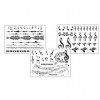 Lot de 3 planches de tatouages musicaux