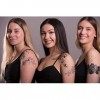 Lot de 5 planches de tatouages temporaires - Design roses et fleurs