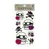 DECOHO Planche de 8 tatouages temporaires couleur noir violet rose bijou de corps éphémères pour femmes ado filles - Tête de 