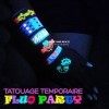 Soiree Fluo 2 Planches + 1 Gratuite Tatouages TEMPORAIRE EPHEMERE Top Qualite Superbe Effet