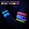 Soiree Fluo 2 Planches + 1 Gratuite Tatouages TEMPORAIRE EPHEMERE Top Qualite Superbe Effet