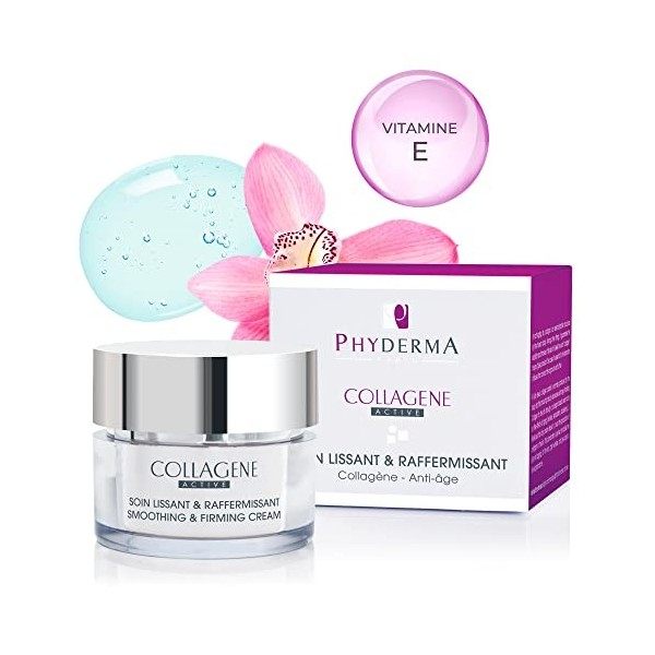 Crème Hydratante Visage Collagene Marin | Soin De Jour Anti Rides Femme | Acide Hyaluronique | Vitamine E | Cellules Natives ...