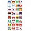 Supvox Autocollants de tatouage drapeau de pays art du corps autocollants de tatouage pour les fans de football 32pcs