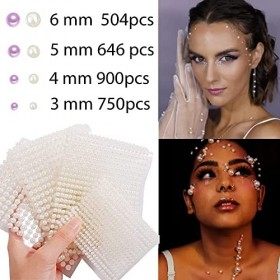 Lot de 5600 Perles Autocollantes pour Yeux, Visage, Strass, Tatouages Temporaires 3D, Strass, Pois, Bijoux, Loisirs Créatifs,