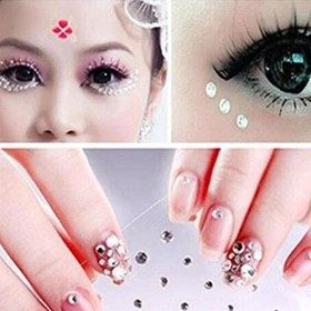 Ericetion 1 Feuillet Autocollant De Tatouage Paillettes Diamant Maquillage Eye-Linge-Lave-Pieds Visage Strass Autocollant Bij