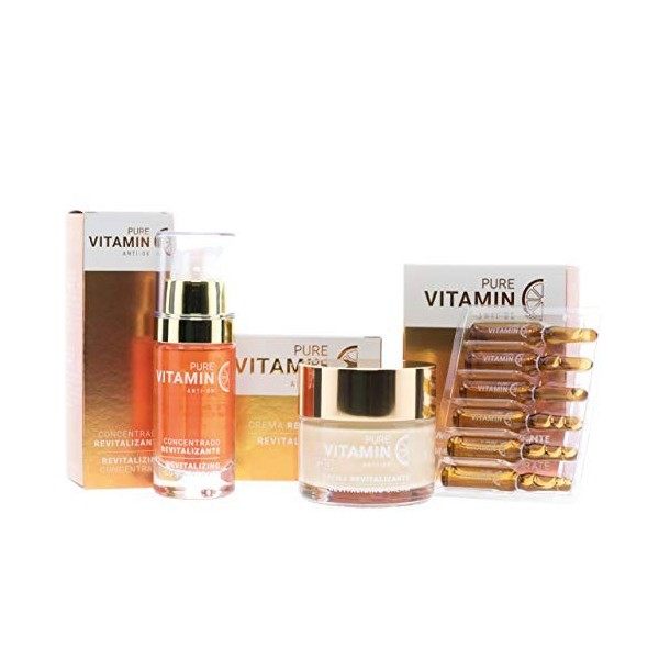 Noche y Día, Coffret Vitamine C, Soin Antioxydant et Iluminateur, Sérum Visage Concentré 30 ml, Crème Revitalisante 60 ml, Ca...