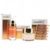 Noche y Día, Coffret Vitamine C, Soin Antioxydant et Iluminateur, Sérum Visage Concentré 30 ml, Crème Revitalisante 60 ml, Ca