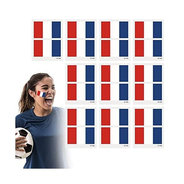 Eayoly Décor dautocollant de Drapeau de Pays - 10 Autocollants temporaires de Drapeau National Autocollants dart corporel A