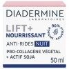 Diadermine - Lift+ Nourrissant - Crème de Nuit Visage - Soin Anti-Rides Ultra Fermeté - Pro-Collagène végétal et actif soja -