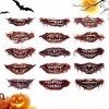 Autocollants de bouche dHalloween,Maquillage de farce dautocollant de bouche de squelette | Autocollants de visage dHallow