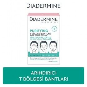 Diadermine - 6 Strips Purifiants Visage - Anti Points Noirs/Impuretés - Peaux Normales à Mixtes - Actifs régulateurs de sébum