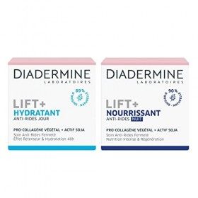 Diadermine - Routine Lift+ Hydratante et Nourrissante - Crème Jour Visage Anti-Rides Hydratante + Crème de Nuit Visage Anti-R...