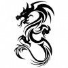 Tatouage Éphémère dragon tribal - 1 Feuille d1 faux tattoo | Bras, épaule, cou, cheville, main, jambe | Noir | Tatouage temp
