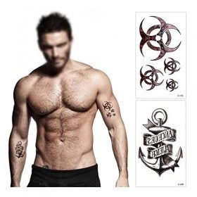 Konsait Tatouage temporaire pour Adulte Enfants Femme Homme 18 Feuilles , Tatouages Temporaires Bras Poignet Body Tattoo Sti