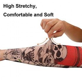 Konsait 9pcs Manchette Bras Manchette Tatouage Faux Tattoo Manches Bras Glissement pour Homme Femme