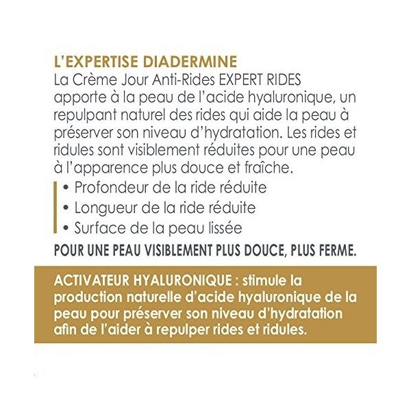 Diadermine - Crème Visage Jour - Expert Rides 3D - Soin de Jour Visage Haute Performance - Comble en profondeur les rides - L
