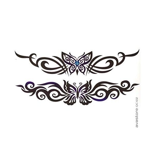 Tatouage Temporaire Femme Papillon Tribal Tatouage Éphémère Papillon Tribal pour Femme - AVASTORE