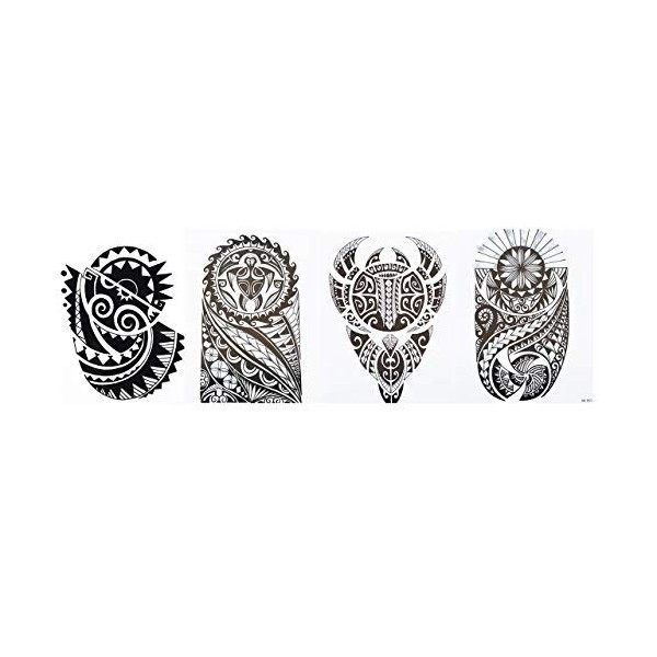 Beyond Tatouages tribaux Maori Design-Lot de 4 feuilles de tatouages HB-Pour homme