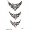 Tatouage Temporaire Homme Femme Tribal Noir Œil de Hibou Tatouage Éphémère Tribal Noir Œil de Hibou Adulte Plaquette de 3 Tat