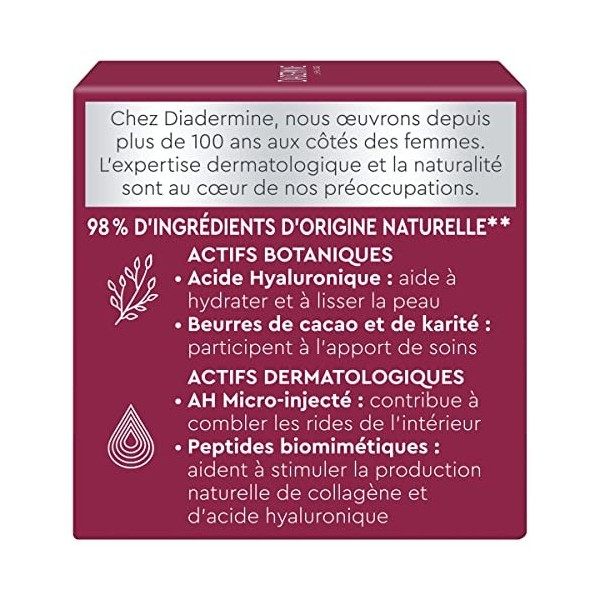 Diadermine - Crème de Jour Expert - Soin Repulpant Jour à lAcide Hyaluronique - Cible les Rides - Lisse Intensément - Peaux ...