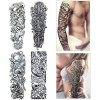 Konsait Tatouage temporaire pour homme femmes, Demi bras tatouage Tattoo noir Faux Tatouages Autocollants machine à tatouages