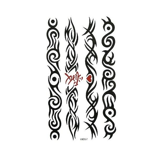 King Horse autocollant imperméable à leau et la sueur de tatouage totem noir série avec un mot des hommes et des femmes