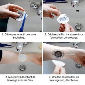 VEGCOO 32 Autocollants de Tatouage tribal Autocollants de Tatouage Jetables Tatouage Temporaire Autocollants de Tatouage Temp