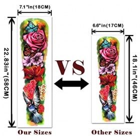 Tatouages temporaires imperméables de bras complet 10 feuilles et tatouage dépaule demi-bras 8 feuilles, autocollants de tat