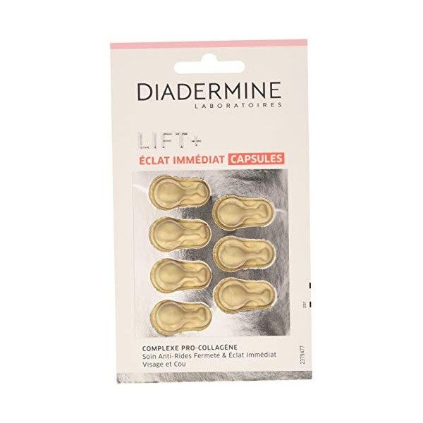 Diadermine Lift+ Capsules Anti-Rides, Visage et Cou Eclat Immediat, 7 x 4ml