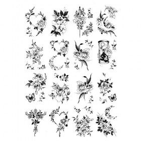 Roarhowl 16 dessins,tatouage temporaire femme sexy papillon Fleurs Abdomen,poitrine,Cuisse,Belle et sexy tattoo | Roarhowl