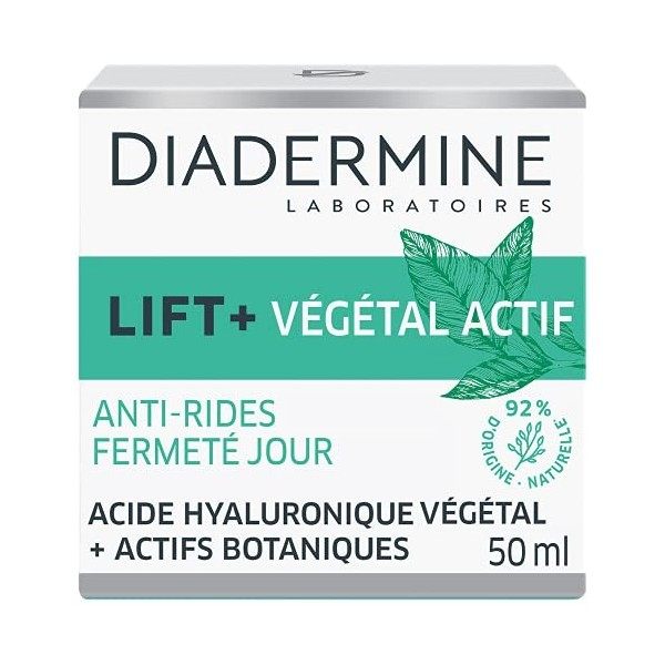 Diadermine - Lift+ Végétal Actif - Crème Visage de Jour - Soin Anti-Rides Fermeté - Acide Hyaluronique Végétal et Actifs Bota...
