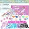 Highttoy Kit Tatouage Paillettes, 38 Couleurs Tatouage Éphémère Lumineux Licorne Enfant avec 150 Pochoirs, 5 Pinceaux, 3 Coll