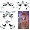 4 Ensembles de Gemmes de visage,Strass Visage Autocollant,Paillettes Temporaire Tatouage Visage Cristaux et Pierres Précieuse